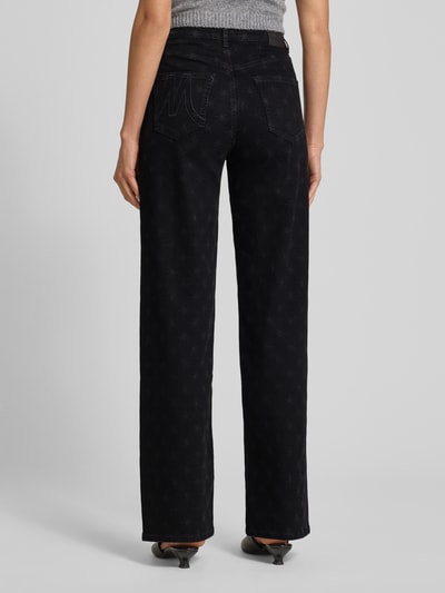 Marc Cain Straight fit jeans met all-over motiefprint Zwart - 5