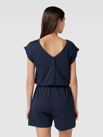 ICHI Playsuit met structuurmotief, model 'Percita' Marineblauw - 5