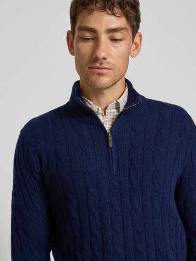 Polo Ralph Lauren Sweter z dzianiny z kaszmiru ze stójką i zamkiem błyskawicznym Granatowy 3