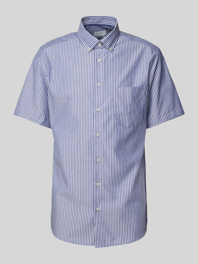 Eterna Modern fit zakelijk overhemd met streepmotief Marineblauw - 1