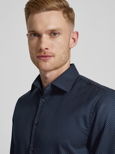 Jake*s Slim fit zakelijk overhemd van premium kwaliteit Marineblauw - 3