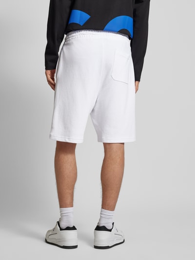 Hugo Blue Regular fit sweatshorts met labeldetail, model 'Nasensio' Wit - 5