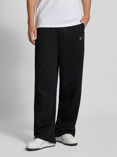KARL KANI Straight Leg Sweatpants mit Label-Stitching Black 4