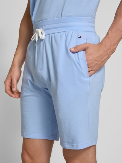 Tommy Hilfiger Regular fit korte loungebroek van katoenmix Lichtblauw - 3