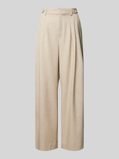 Gestuz Wide leg stoffen broek met bandplooien Beige - 2