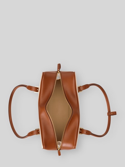 Lauren Ralph Lauren Henkeltasche aus reiner Baumwolle mit Leder-Besatz Modell 'MARCY' Cognac 5