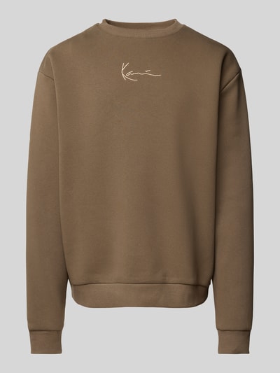 KARL KANI Sweatshirt mit Label-Stitching Khaki 1