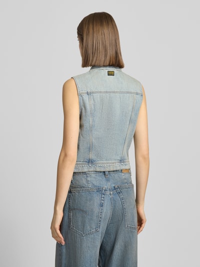 G-Star RAW Slim fit jeansgilet in Used-look Jeansblauw - 5