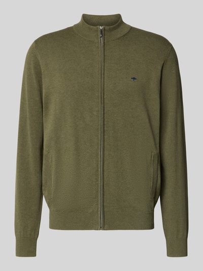 Fynch-Hatton Strickjacke mit Reißverschluss Oliv 2