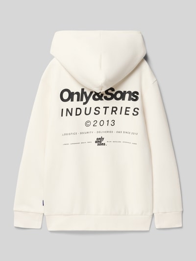 Only & Sons Regular fit hoodie van katoenmix, model 'HUDSON' Offwhite - 3