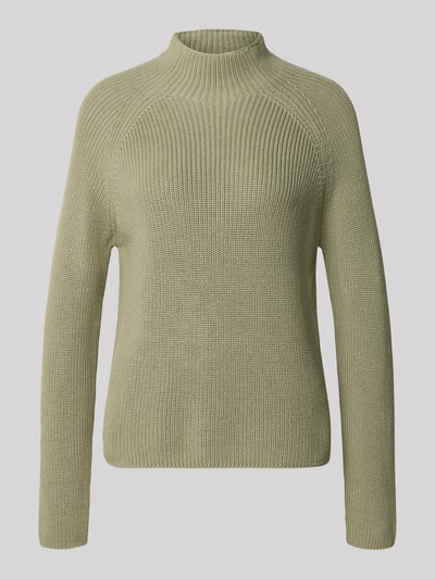 Produktfoto, olivgrüner Regular Fit Pullover aus reiner Baumwolle von Marc O'Polo, grob strukturierte Stricktextur, Damen Pullover von Marc O'Polo