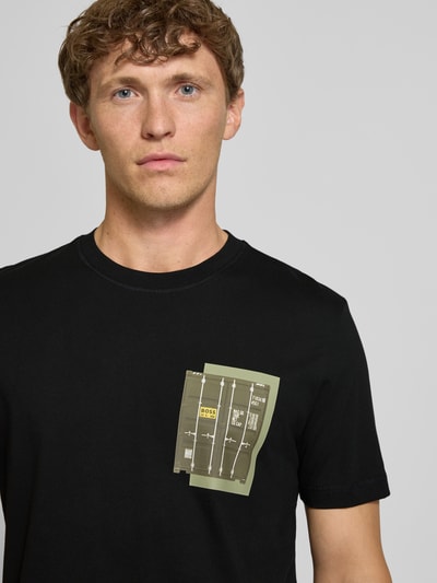 BOSS Orange Regular fit T-shirt van puur katoen Zwart - 3