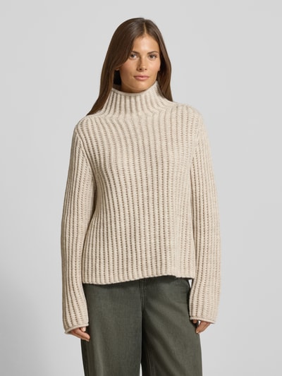 Drykorn Gebreide pullover met opstaande kraag, model 'VARISA' Zand gemêleerd - 4