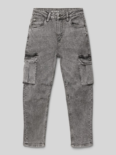 Garcia Jeans im 5-Pocket-Design mit aufgesetzten Pattentaschen Mittelgrau Melange 1