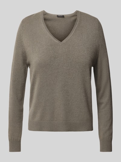 S.Marlon Kasjmier pullover met afgeronde V-hals Groen - 2