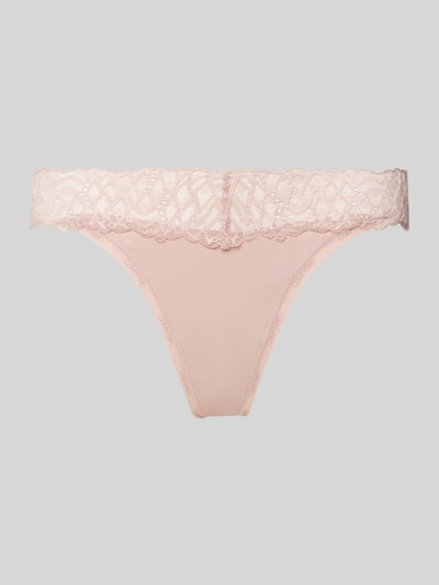 Calvin Klein Underwear String mit Spitzenbesatz Modell 'THONG' Beige 1