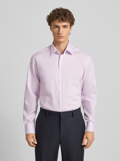 ETERNA Modern fit zakelijk overhemd van katoen met kentkraag Lila - 4