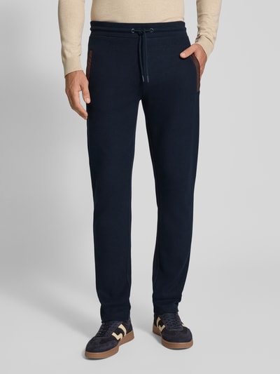 bugatti Regular fit sweatpants met achterzak, model 'Selanik' Marineblauw - 4