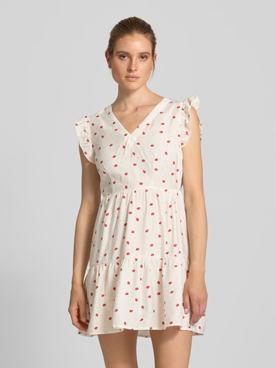 Vero Moda Uitlopende mini-jurk van viscosemix, model 'ODETTE' Wit - 4