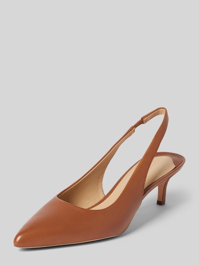 Lauren Ralph Lauren Lederpumps mit Pfennigabsatz Modell 'LOLAH' Cognac 1