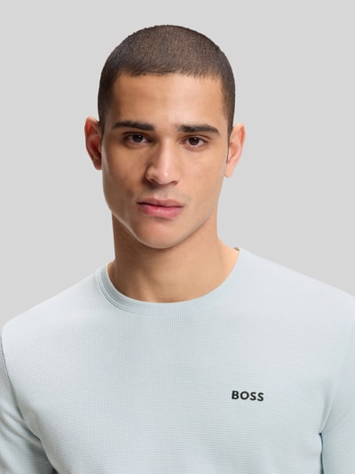 BOSS regular fit T-shirt van katoenmix Lichtblauw - 3