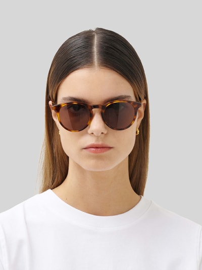 MessyWeekend Runde Sonnenbrille Modell 'NEW DEPP' Mittelbraun 1
