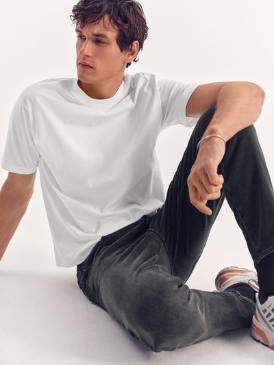 Christian Berg Men Jeansy o kroju straight fit z detalem z logo Jeansowy niebieski 7