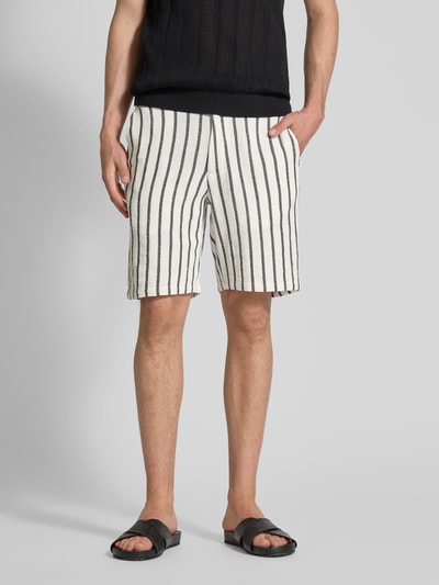 SELECTED HOMME Regular fit bermuda met structuurmotief, model 'BRODY' Offwhite - 4
