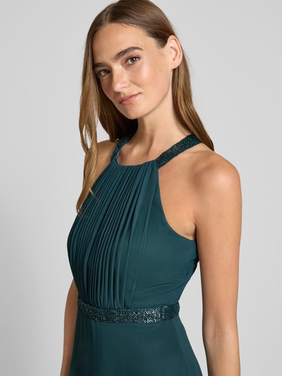 V.M. Avondjurk met plooien en cut-out aan de achterkant Donkergroen - 3