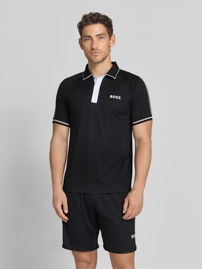 BOSS Green Regular Fit Poloshirts mit Kontrastdetails Black 4