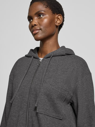 Marc O'Polo Oversized Sweatjacke aus Baumwoll-Mix Dunkelgrau Melange 3