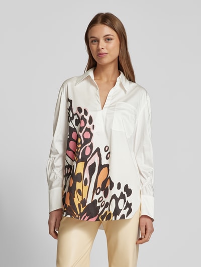 Marc Cain Regular Fit Bluse mit Umlegekragen Offwhite 4