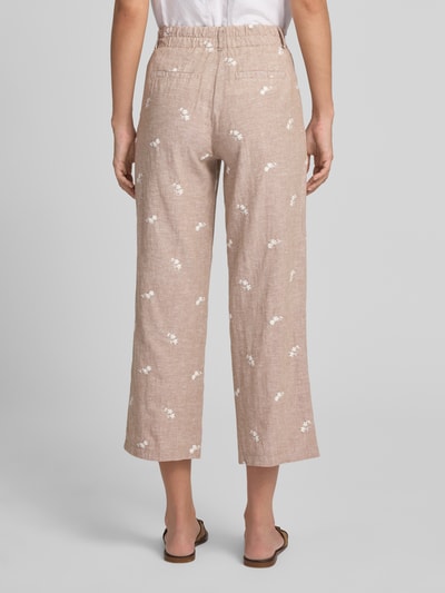 Christian Berg Woman Hose aus Leinen-Baumwoll-Mix mit Stitchings Sand Melange 5