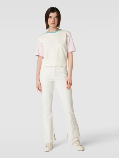 Jake*s Casual T-Shirt im Colour-Blocking-Design Offwhite 1