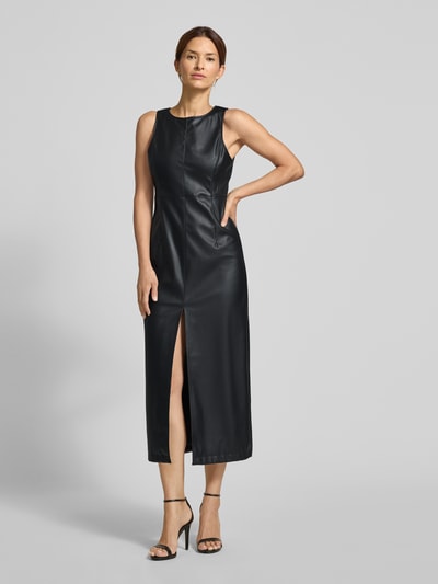 ARMANI EXCHANGE Długa sukienka z imitacji skóry Czarny 4