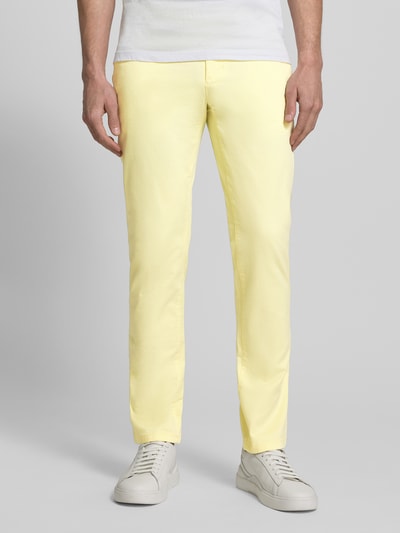 MCNEAL Slim Fit Chino mit Eingrifftaschen Hellgelb 4