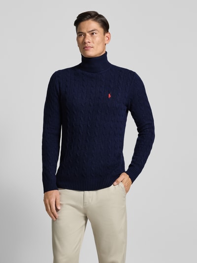 Polo Ralph Lauren Slim fit gebreide pullover van een mix van wol en kasjmier Marineblauw - 4