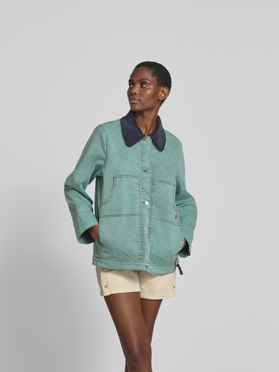 BAUM & PFERDGARTEN Relaxed Fit Jeansjacke mit Knopfleiste Hellgruen 4