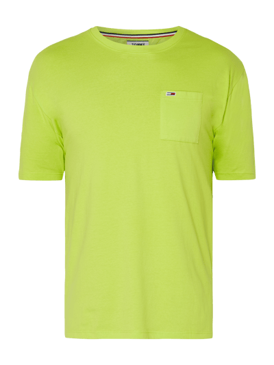 Tommy Jeans T-shirt met borstzak Neongeel gemêleerd - 2