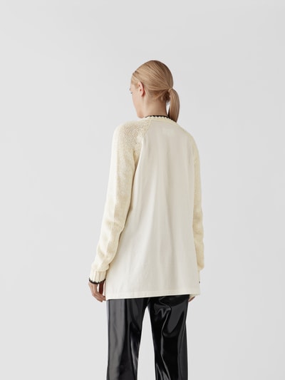 MM6 Maison Margiela Pullover mit Label-Print Offwhite 5