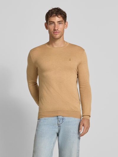 Polo Ralph Lauren Sweter z dzianiny z wełny merino Camel 4