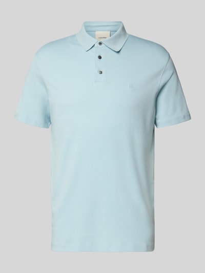 CK Calvin Klein Relaxed Fit Poloshirt mit Logo-Stitching Modell 'SUPIMA' Hellblau 2