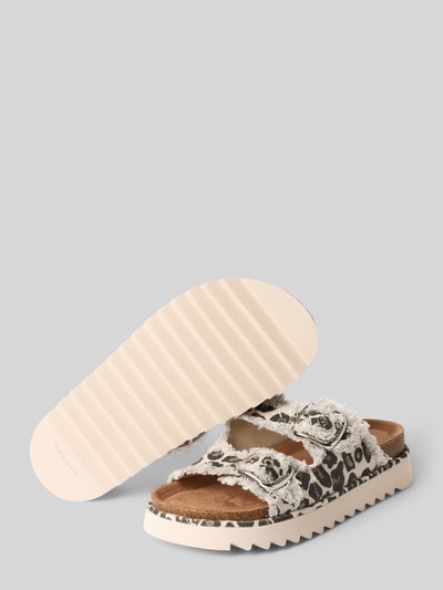 Tamaris Chunky Pantoletten mit Fransen Beige 4