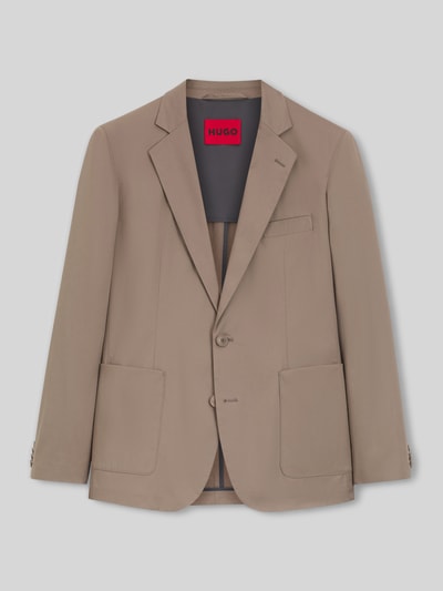 Productfoto, Slim Fit Sakko aus Baumwoll-Mix Modell 'HANFRED262X' van HUGO in effen kleuren met reverskraag, 2-knoopsluiting, borstzak en opgestikte zijzakken, webware textuur, katoenmix