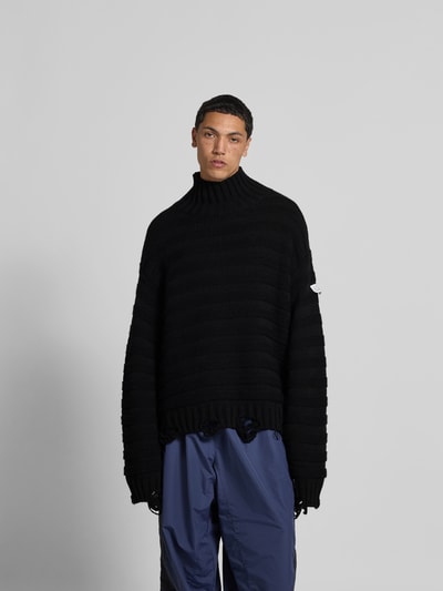 MM6 Maison Margiela Relaxed Fit Pullover aus Schurwoll-Mix Black 4