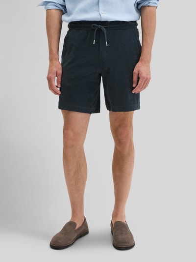 Marc O'Polo Regular Fit Sweatshorts aus reinem Baumwoll-Frottee Dunkelblau 4