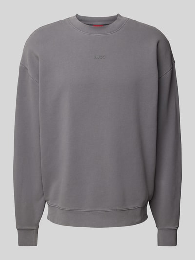 HUGO Sweatshirt mit Label-Detail Modell 'Dopaly' Stein 1