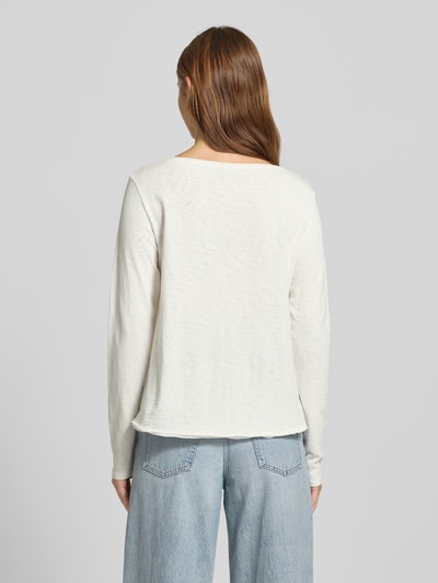 Marc O'Polo Denim Longsleeve mit Label-Detail Weiss 5
