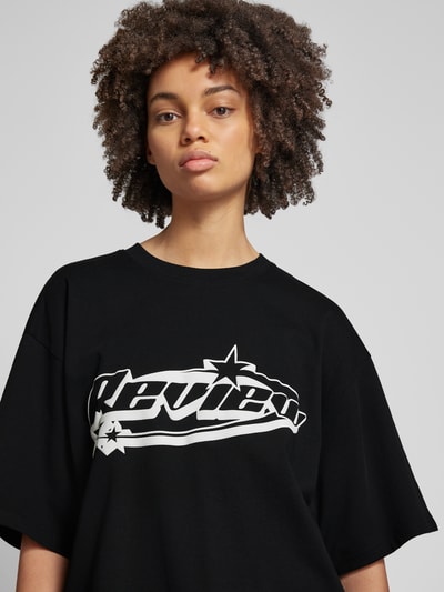 Review Oversized T-Shirt mit Label-Print Black 3