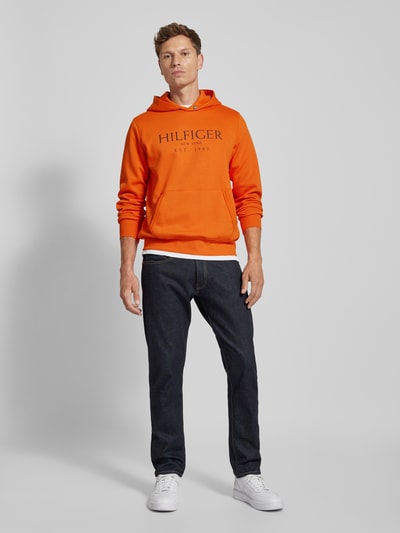 Tommy Hilfiger Hoodie met labelprint Oranje - 1